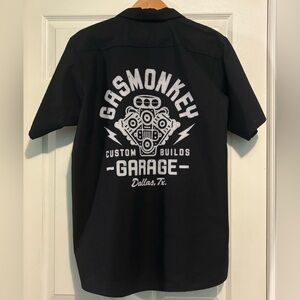 Gas Monkey Garage Red Kap Black Work Shirt Dallas TX Men’s L LN